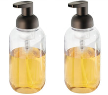 Load image into Gallery viewer, mDesign Foaming Soap Dispenser Pump Bottle for Bathroom Vanities or Kitchen Sink, Countertops (Set of 2)
