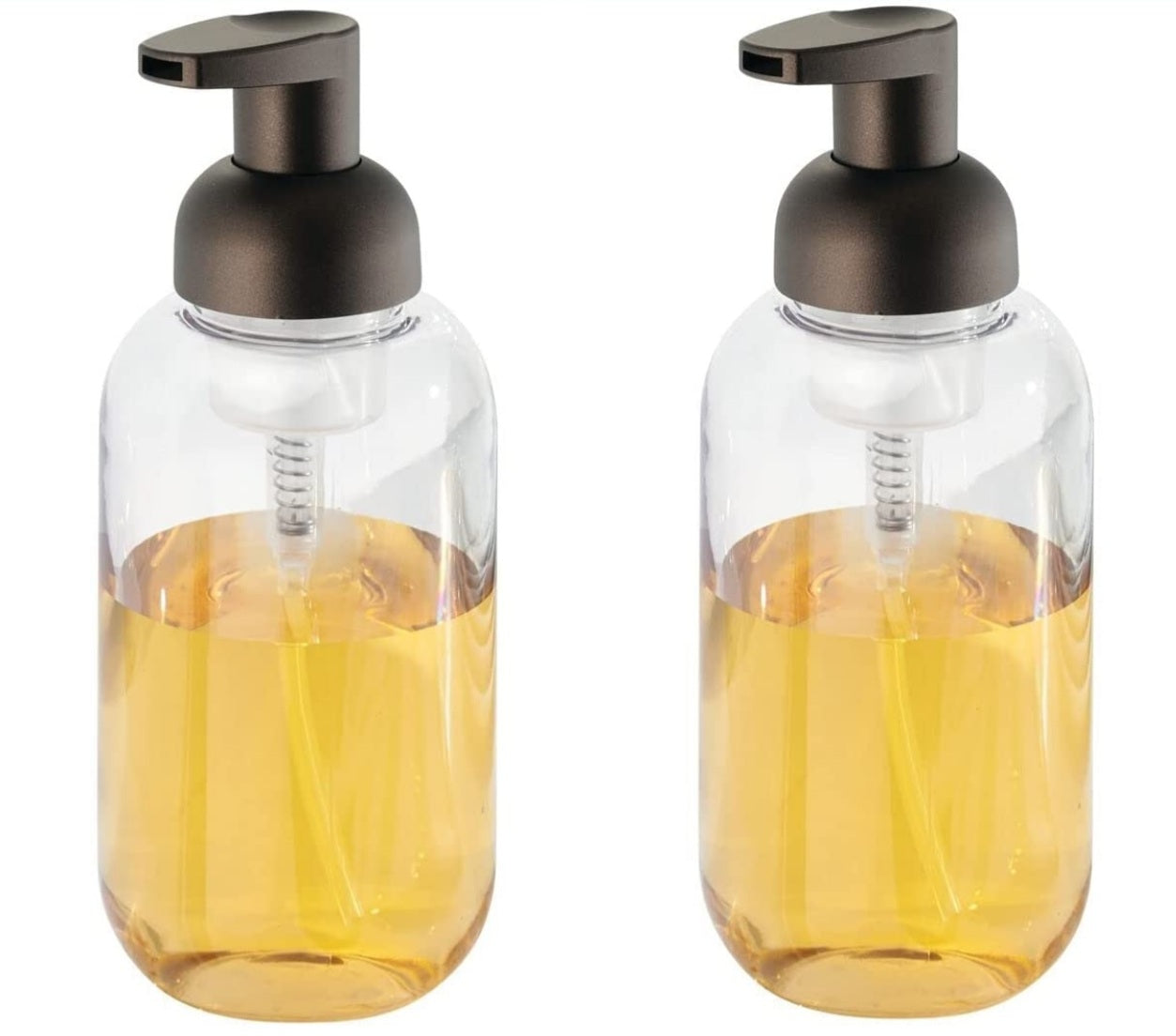 mDesign Foaming Soap Dispenser Pump Bottle for Bathroom Vanities or Kitchen Sink, Countertops (Set of 2)